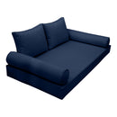 Style1 Complete Set Twin Size Wood Patio Sofa Daybed + Cushion Inserts + Covers