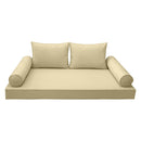 Style1 Complete Set Twin Size Wood Patio Sofa Daybed + Cushion Inserts + Covers