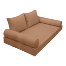 Style1 Complete Set Twin Size Wood Patio Sofa Daybed + Cushion Inserts + Covers