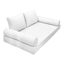 Style 1 Complete Set Twin Size Wood Patio Sofa Daybed + Cushion Inserts + Covers