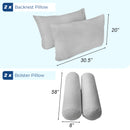 Replacement pillow & bolster cushion inserts for daybed or porch swing bed