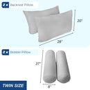 STYLE 1 Pillow & Bolster Cushion Polyester Fiberfill Inserts for Outdoor Indoor Daybed Porch Swing Bed | INSERT ONLY |