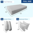 STYLE 1 Mattress Foam, Pillow & Bolster Cushion Polyester Fiberfill Inserts for Outdoor Indoor Daybed Porch Swing Bed | INSERT ONLY |