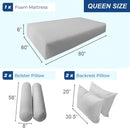STYLE 1 Mattress Foam, Pillow & Bolster Cushion Polyester Fiberfill Inserts for Outdoor Indoor Daybed Porch Swing Bed | INSERT ONLY |