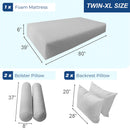 STYLE 1 Mattress Foam, Pillow & Bolster Cushion Polyester Fiberfill Inserts for Outdoor Indoor Daybed Porch Swing Bed | INSERT ONLY |