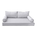 STYLE 2 - Mattress & Pillow Bolster Cushion for Outdoor Indoor Daybed Porch Swing Bed Queen Size | COVERS ONLY |