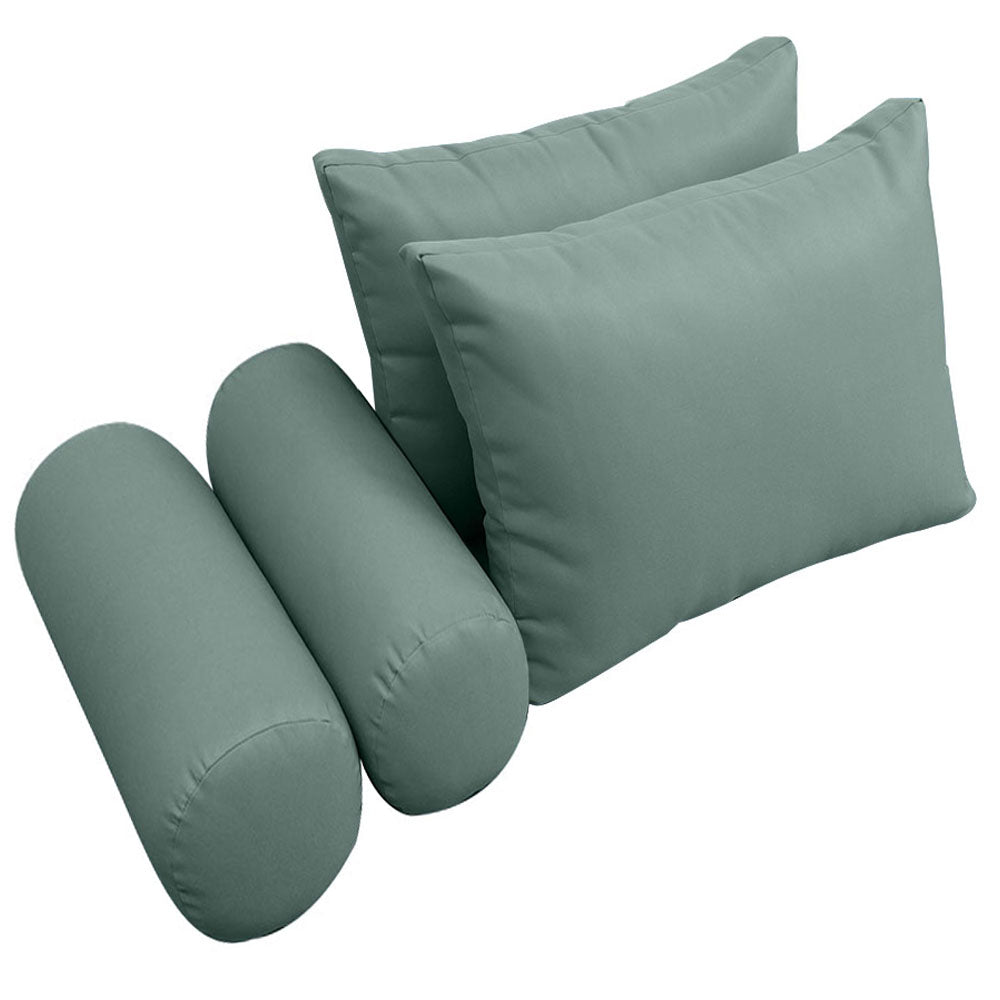 STYLE 2 - Mattress & Pillow Bolster Cushion for Outdoor Indoor Daybed Porch Swing Bed Queen Size | COVERS ONLY |