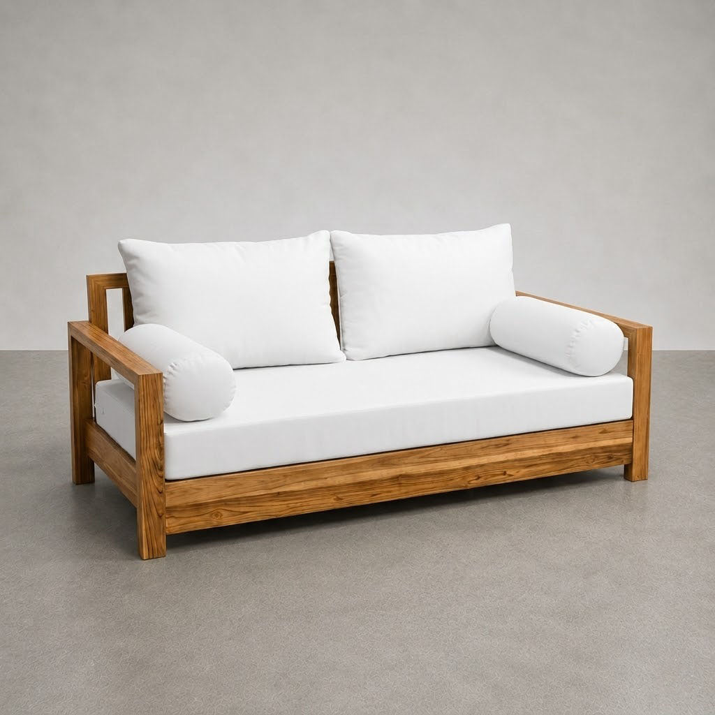 Style2 Full Size 5PC Knife Edge Outdoor Daybed Mattress Cushion Bolster Pillow Slip Cover Complete Set AD106