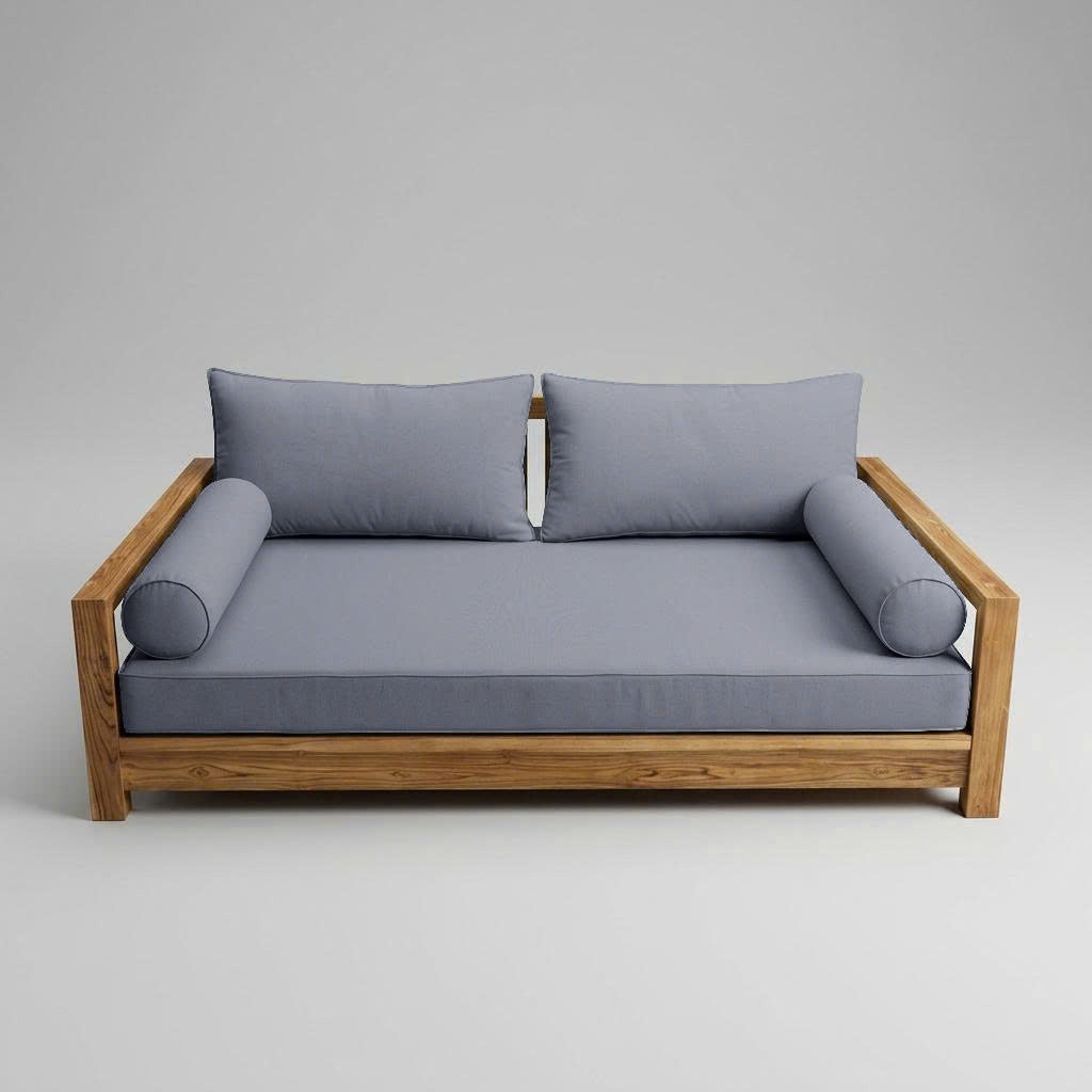 Style2 Full Size 5PC Pipe Outdoor Daybed Mattress Cushion Bolster Pillow Slip Cover Complete Set AD001