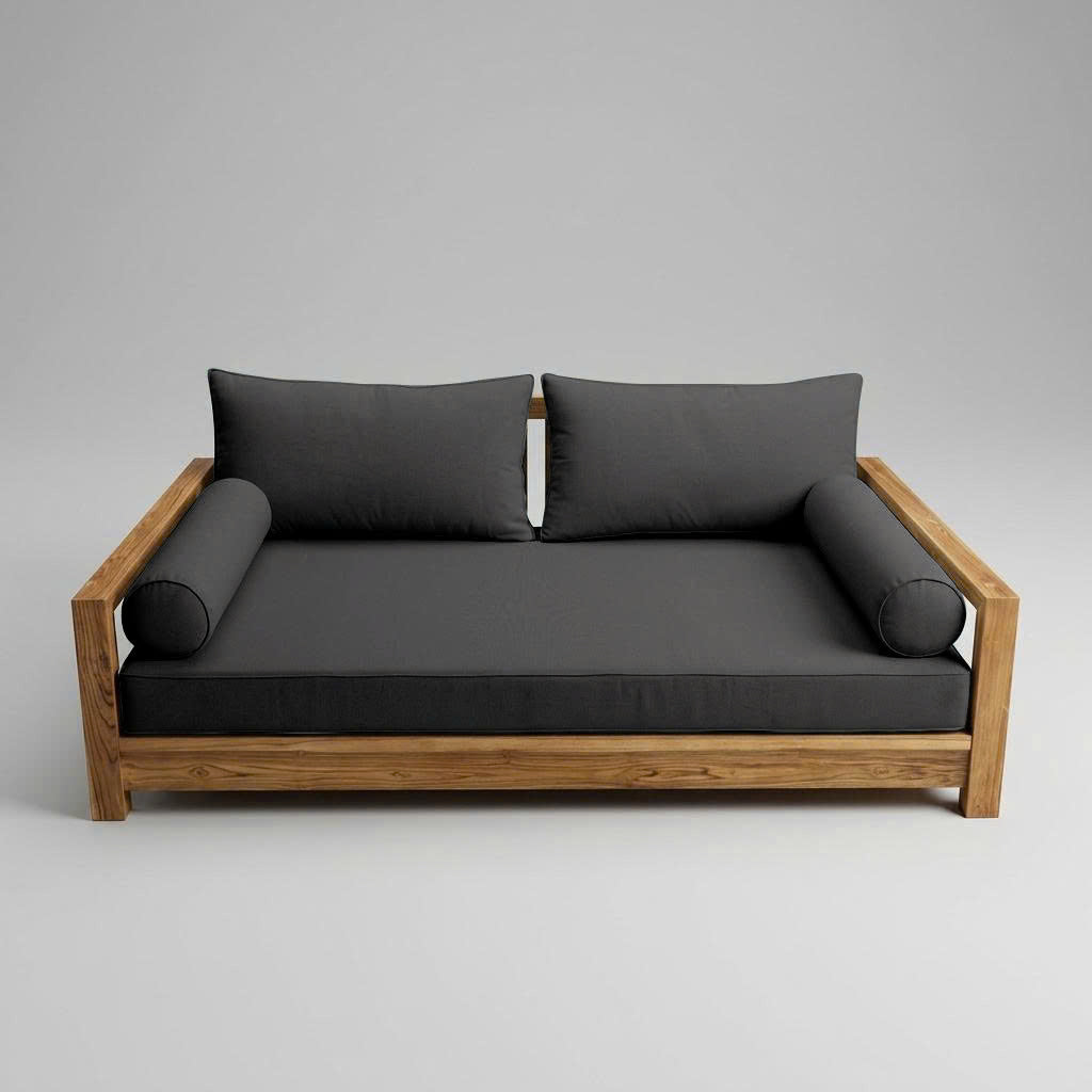 Style2 Full Size 5PC Pipe Outdoor Daybed Mattress Cushion Bolster Pillow Slip Cover Complete Set AD003