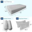STYLE 2 Full Size Mattress Foam, Pillow & Bolster Cushion Polyester Fiberfill Inserts for Outdoor Indoor Daybed Porch Swing Bed | INSERT ONLY |