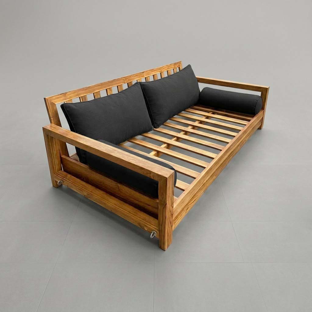 STYLE 2 Pillow & Bolster Cushion for Outdoor Indoor Daybed Porch Swing Bed Crib Size Piped Trim AD003 | COVERS ONLY |