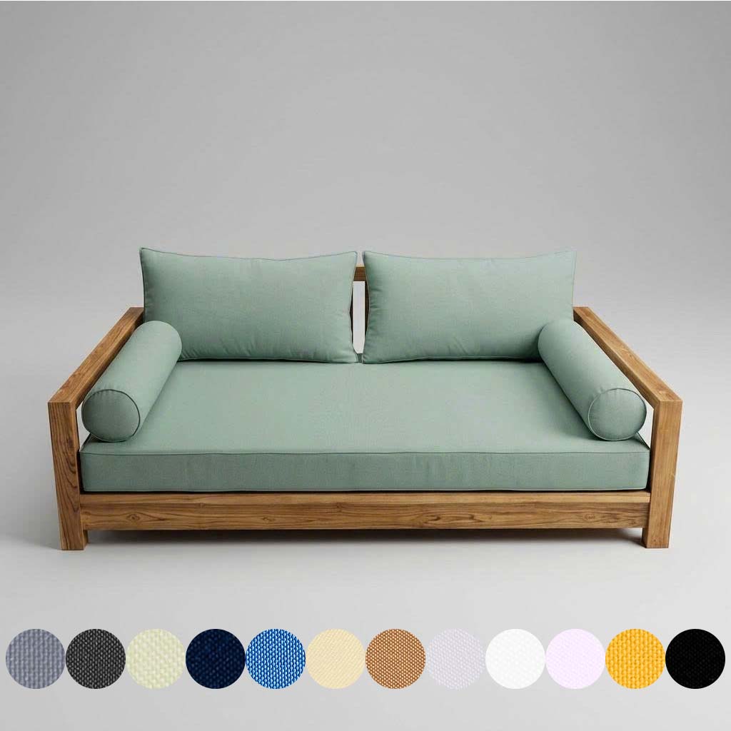 STYLE 2 - Mattress & Pillow Bolster Cushion for Outdoor Indoor Daybed Porch Swing Bed | COVERS ONLY |