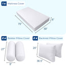 STYLE 2 - Mattress & Pillow Bolster Cushion for Outdoor Indoor Daybed Porch Swing Bed Contrast Trim Twin Size AD005 | COVERS ONLY |