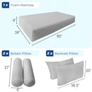 STYLE 2 Twin-XL Size Mattress Foam, Pillow & Bolster Cushion Polyester Fiberfill Inserts for Outdoor Indoor Daybed Porch Swing Bed | INSERT ONLY |