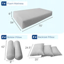 STYLE 3 Full Size Mattress Foam, Pillow & Bolster Cushion Polyester Fiberfill Inserts for Outdoor Indoor Daybed Porch Swing Bed | INSERT ONLY |