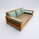 STYLE 3 Pillow & Bolster Cushion for Outdoor Indoor Daybed Porch Swing Bed Queen Size Contrast Trim AD002 | COVERS ONLY |