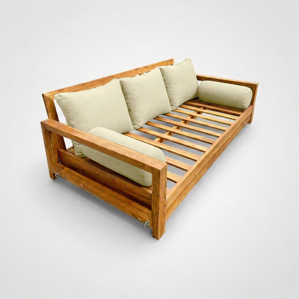 STYLE 3 Pillow & Bolster Cushion for Outdoor Indoor Daybed Porch Swing Bed Twin Size Knife Edge AD005 | COVERS ONLY |