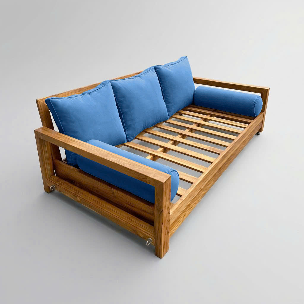 STYLE 3 Pillow & Bolster Cushion for Outdoor Indoor Daybed Porch Swing Bed Twin Size Piped Trim AD102 | COVERS ONLY |