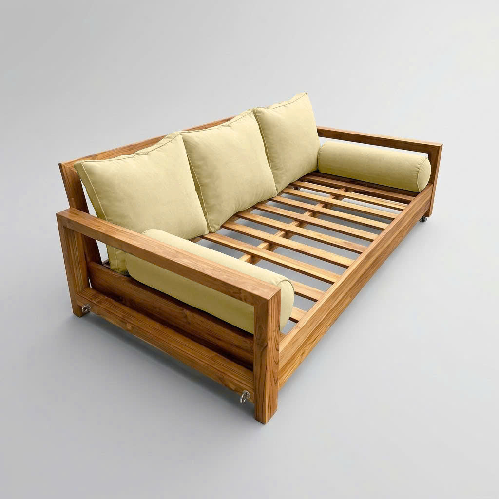 STYLE 3 Pillow & Bolster Cushion for Outdoor Indoor Daybed Porch Swing Bed Full Size Piped Trim AD103 | COVERS ONLY |