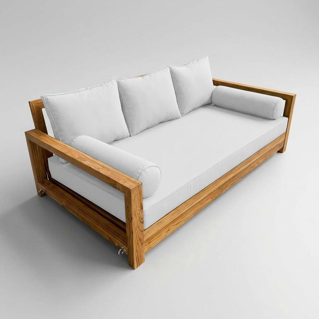 Style3 Full Size 6PC Pipe Outdoor Daybed Mattress Cushion Bolster Pillow Slip Cover Complete Set AD106
