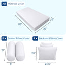 STYLE 3 - Mattress & Pillow Bolster Cushion for Outdoor Indoor Daybed Porch Swing Bed Piped Trim Twin-XL Size AD001 | COVERS ONLY |
