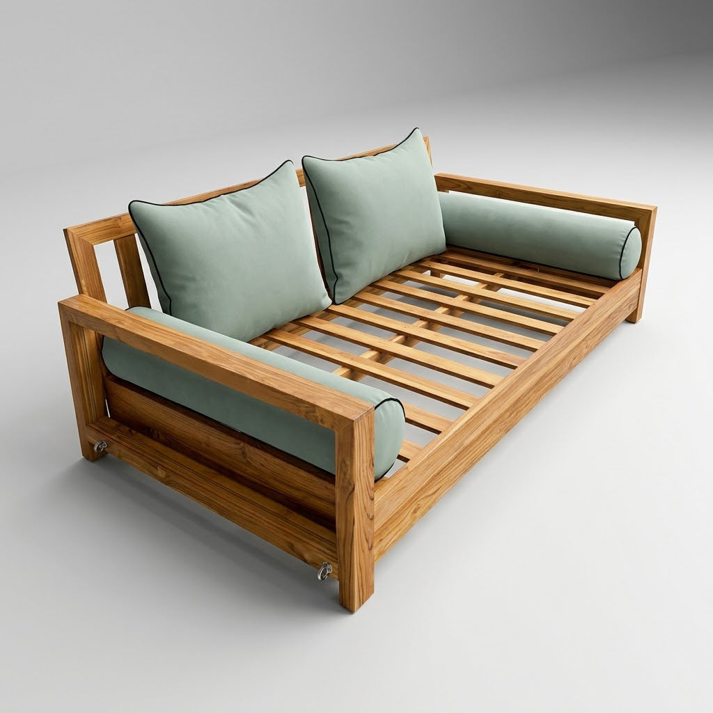 STYLE 4 Pillow & Bolster Cushion for Outdoor Indoor Daybed Porch Swing Bed Full Size | COVERS ONLY |