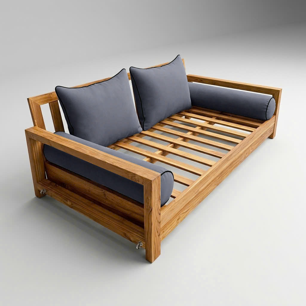STYLE 4 Pillow & Bolster Cushion for Outdoor Indoor Daybed Porch Swing Bed Full Size | COVERS ONLY |