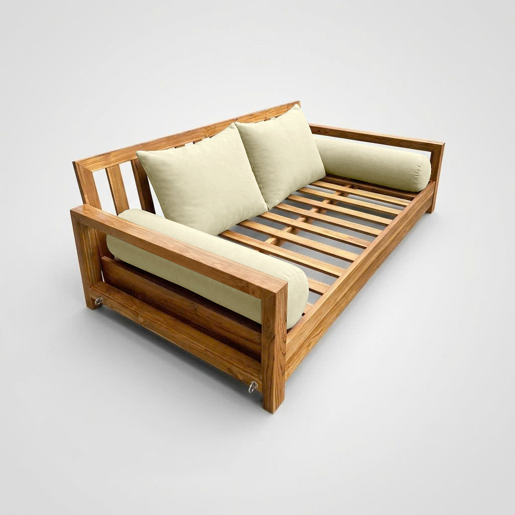 STYLE 4 Pillow & Bolster Cushion for Outdoor Indoor Daybed Porch Swing Bed Queen Size Knife Edge AD005 | COVERS ONLY |