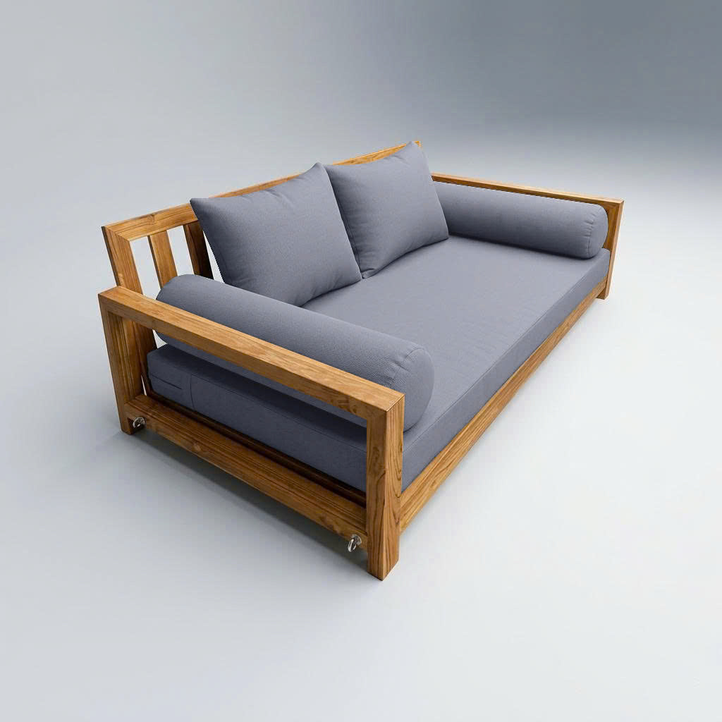 STYLE 4 - Mattress & Pillow Bolster Cushion for Outdoor Indoor Daybed Porch Swing Bed Twin-XL Size | COVERS ONLY |