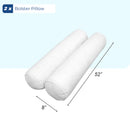 White daybed mattress base with two side bolster cushion inserts — insert only
