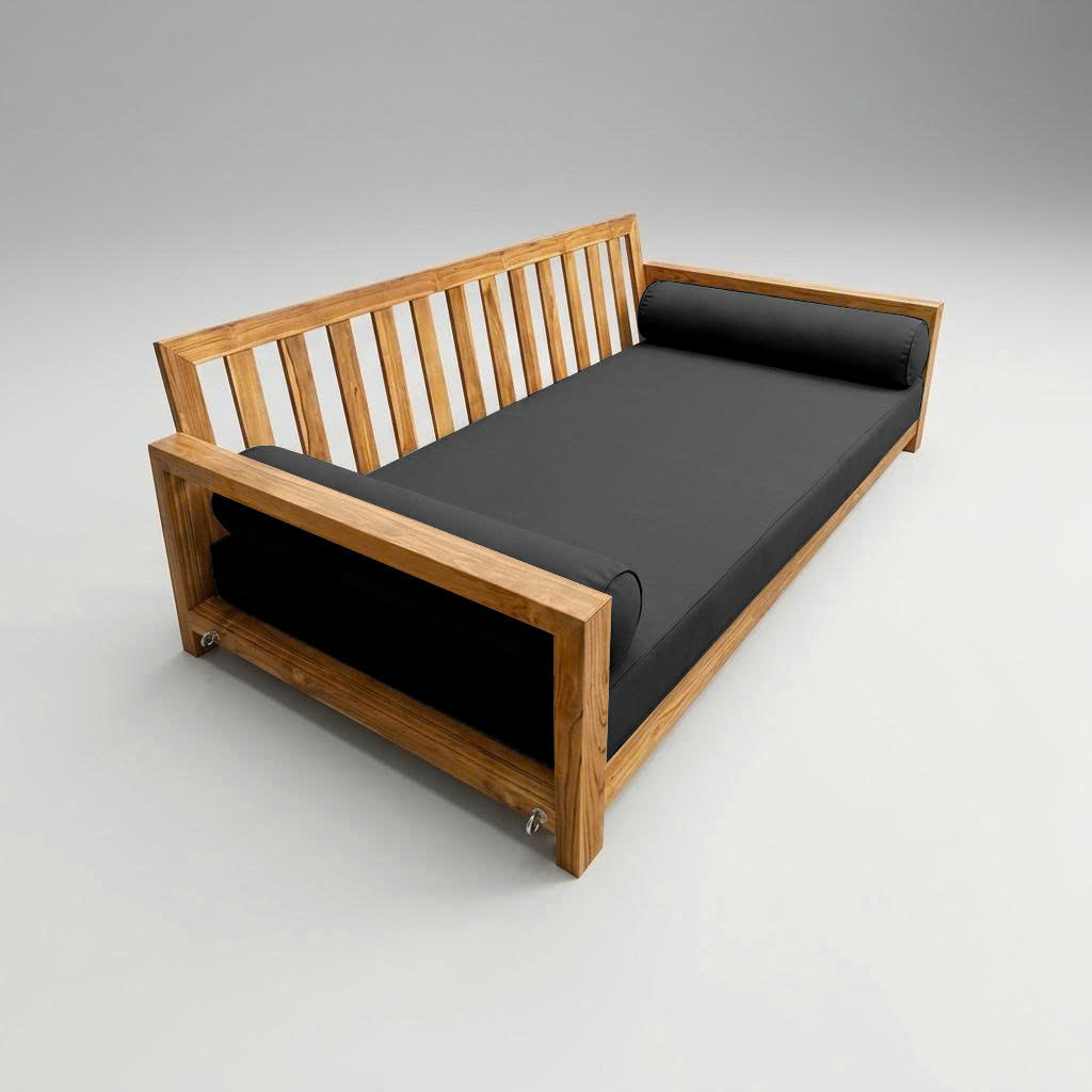 Style5 Twin-XL Size 3PC Pipe Trim Outdoor Daybed Mattress Cushion Bolster Pillow SlipCover COMPLETE SET AD003