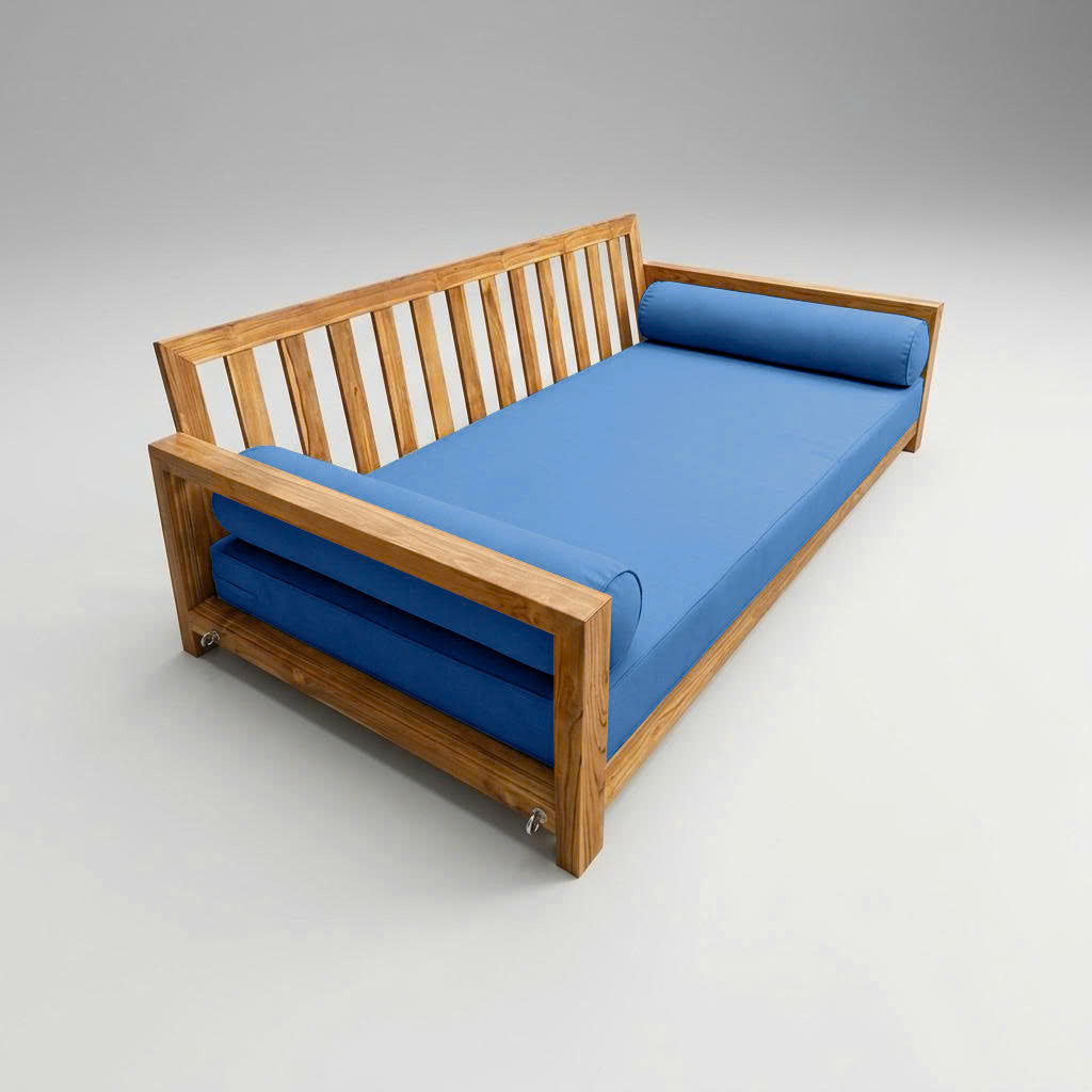 Style5 Twin-XL Size 3PC Pipe Trim Outdoor Daybed Mattress Cushion Bolster Pillow SlipCover COMPLETE SET AD102