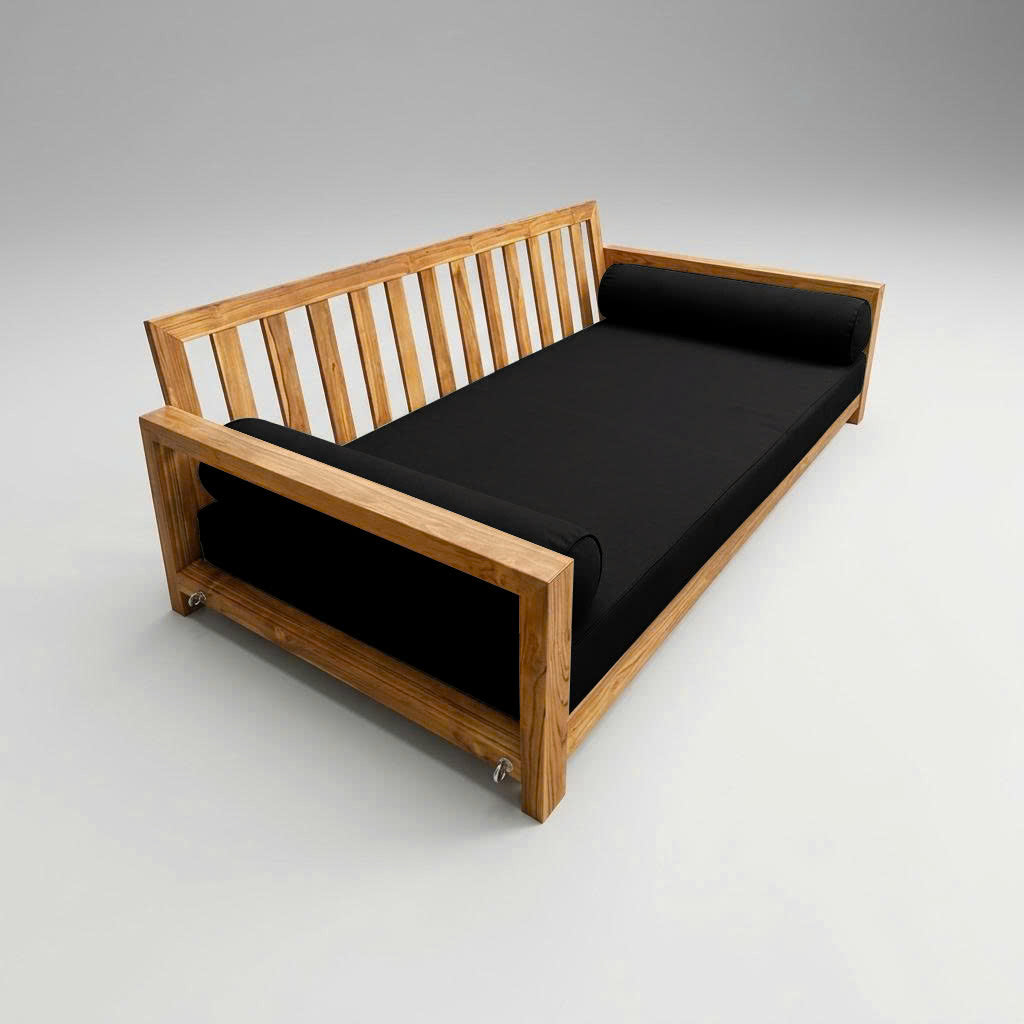 Style5 Twin-XL Size 3PC Pipe Trim Outdoor Daybed Mattress Cushion Bolster Pillow SlipCover COMPLETE SET AD109