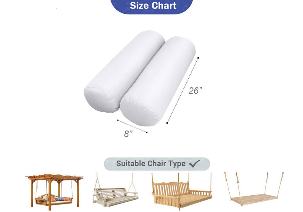 STYLE 5 Bolster Pillow for Outdoor Indoor Daybed Porch Swing Bed Crib Size Contrast Trim AD001 | COVERS ONLY |