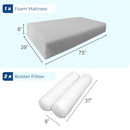 STYLE 5 Twin Size Mattress Foam, Bolster Pillow Cushion Polyester Fiberfill Inserts for Outdoor Indoor Daybed Porch Swing Bed | INSERT ONLY |
