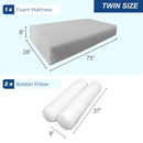 STYLE 5 Mattress Foam & Bolster Pillow Polyester Fiberfill Inserts for Outdoor Indoor Daybed Porch Swing Bed | INSERT ONLY |