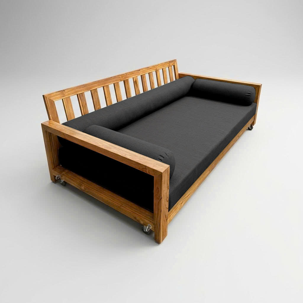 Style6 Twin-XL Size 4PC Knife Edge Outdoor Daybed Mattress Cushion Bolster Pillow Slip Cover COMPLETE SET AD003