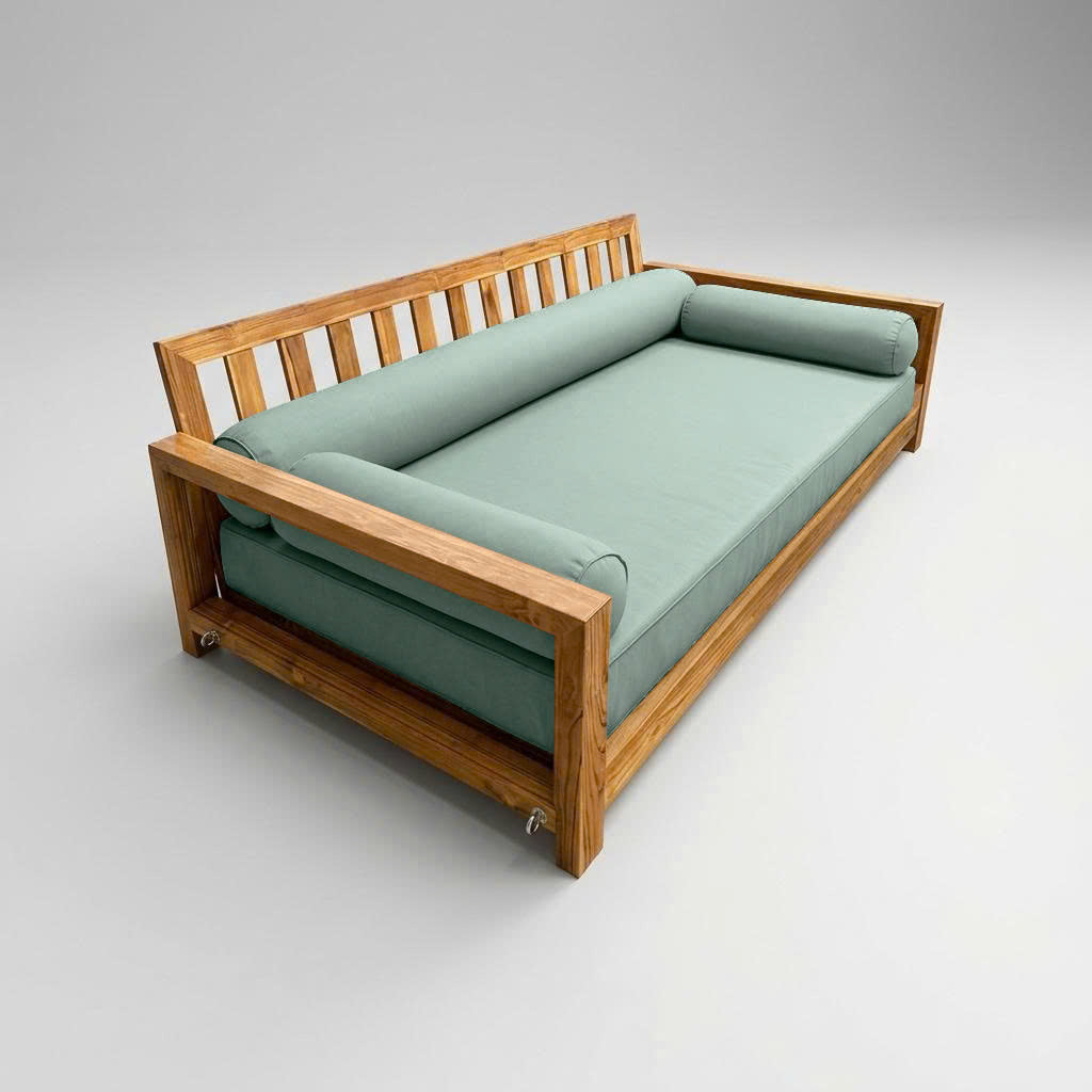 Style6 Twin-XL Size 4PC Pipe Trim Outdoor Daybed Mattress Cushion Bolster Pillow Slip Cover COMPLETE SET AD002