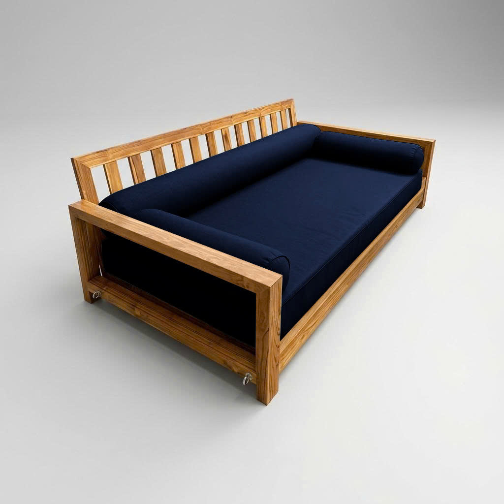Style6 Twin-XL Size 4PC Pipe Trim Outdoor Daybed Mattress Cushion Bolster Pillow Slip Cover COMPLETE SET AD101