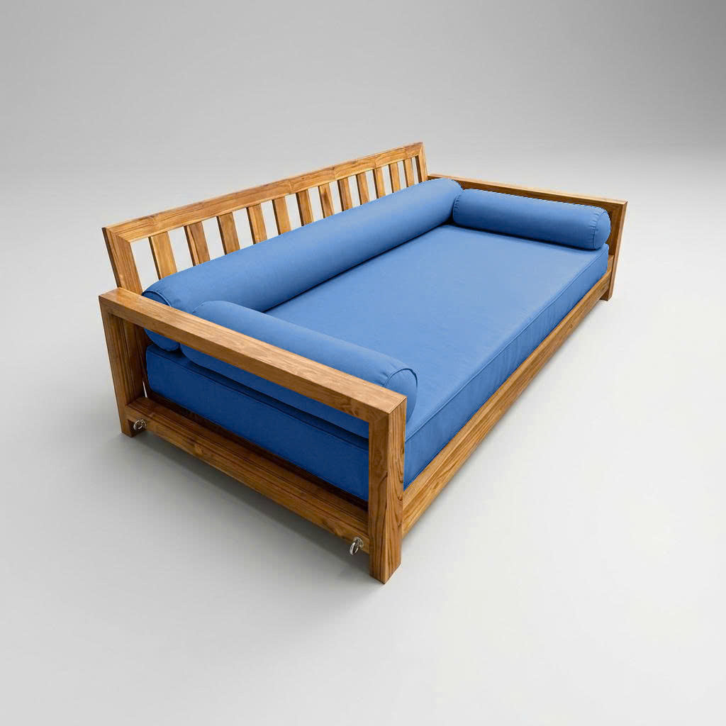Style6 Twin-XL Size 4PC Pipe Trim Outdoor Daybed Mattress Cushion Bolster Pillow Slip Cover COMPLETE SET AD102