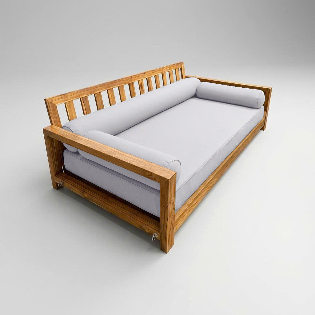Style6 Full Size 4PC Pipe Trim Outdoor Daybed Mattress Cushion Bolster Pillow Slip Cover COMPLETE SET AD105