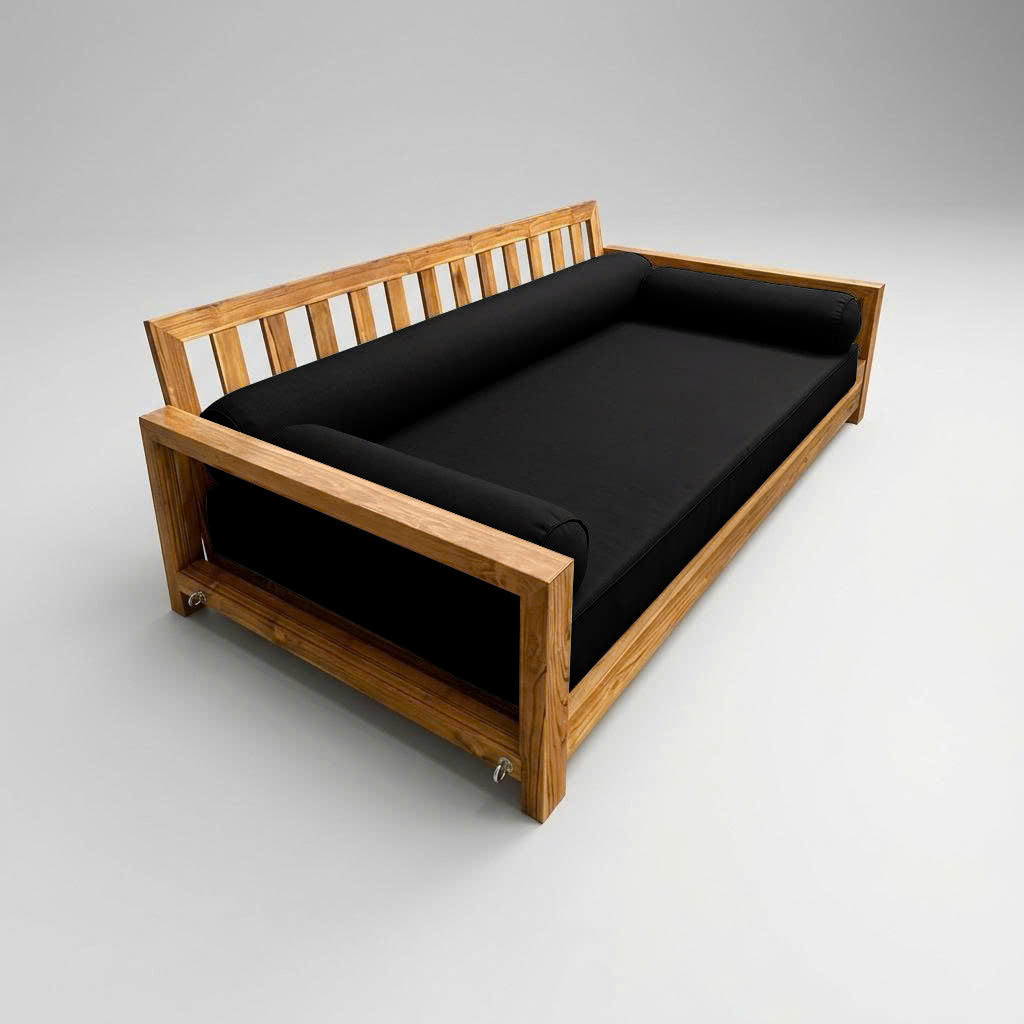 Style6 Twin-XL Size 4PC Pipe Trim Outdoor Daybed Mattress Cushion Bolster Pillow Slip Cover COMPLETE SET AD109