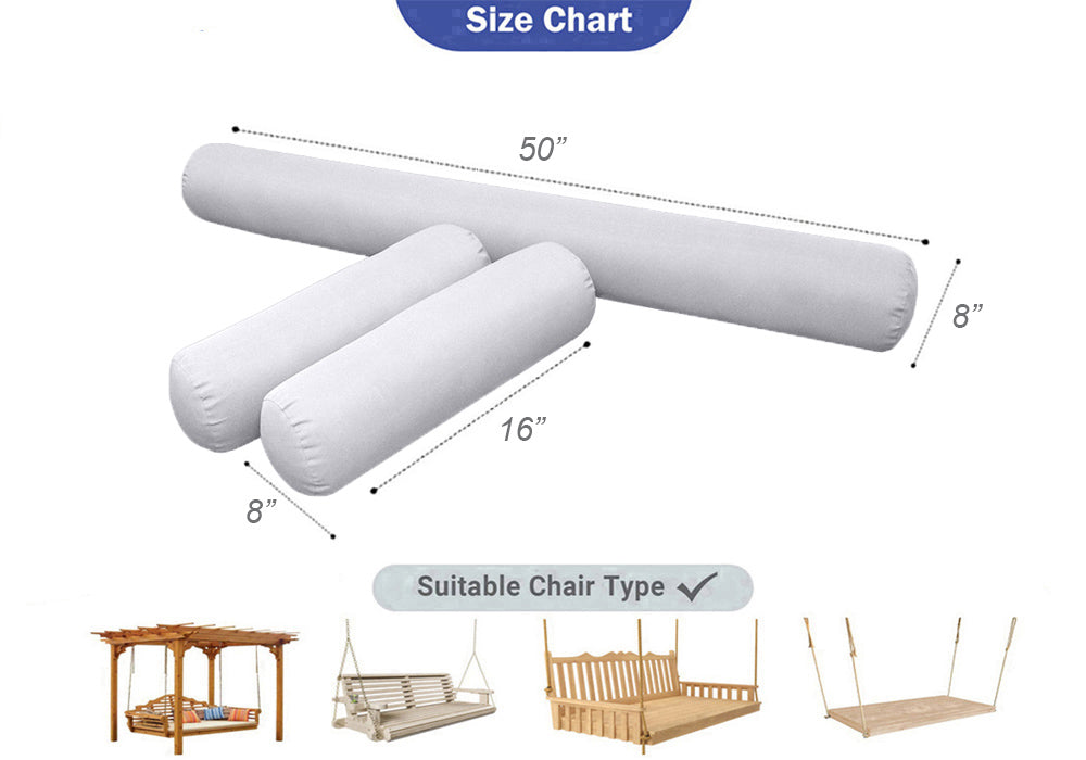 STYLE 6 Bolster Pillow for Outdoor Indoor Daybed Porch Swing Bed Crib Size Knife Edge AD001 | COVERS ONLY |