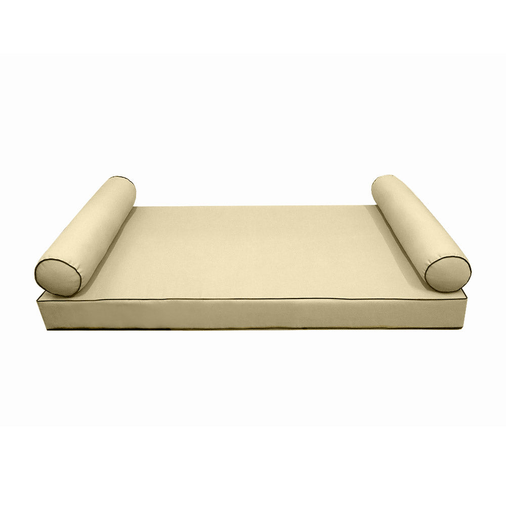 STYLE 5 - Mattress & Bolster Pillow for Outdoor Indoor Daybed Porch Swing Bed Queen Size | COVERS ONLY |