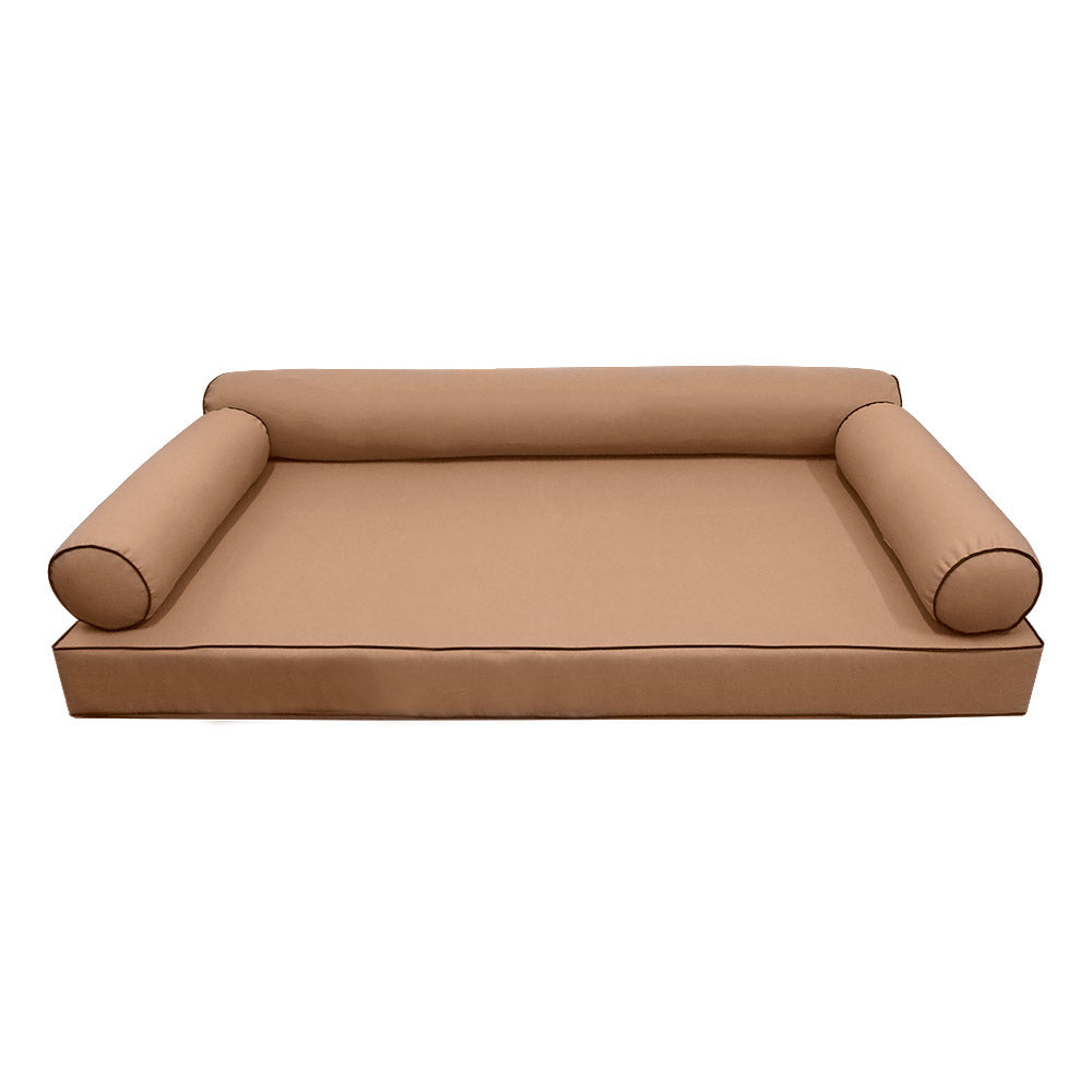 STYLE 6 - Mattress & Bolster Pillow for Outdoor Indoor Daybed Porch Swing Bed Queen Size | COVERS ONLY |