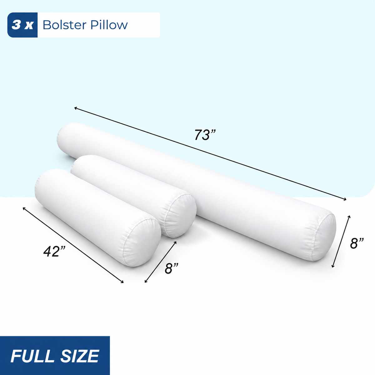 STYLE 6 Bolster Pillow Polyester Fiberfill Inserts for Outdoor Indoor Daybed Porch Swing Bed | INSERT ONLY |