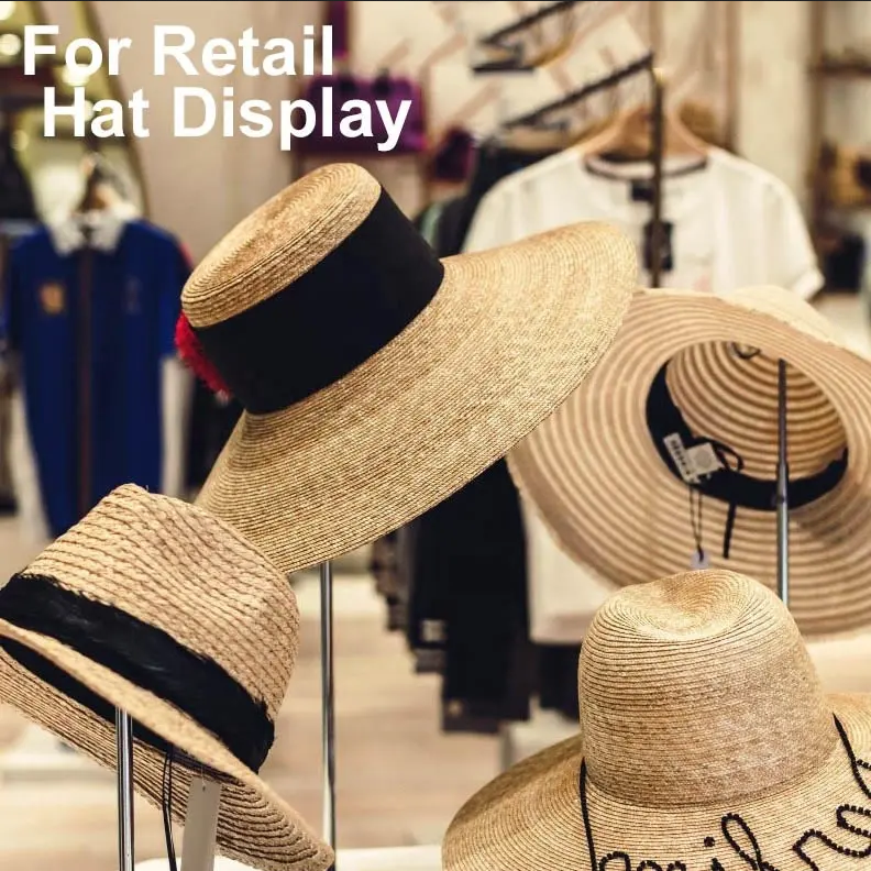 10 Layers Revolving Hat Floor Rack Hanger Retail Store Display Clothes Hang-WHT