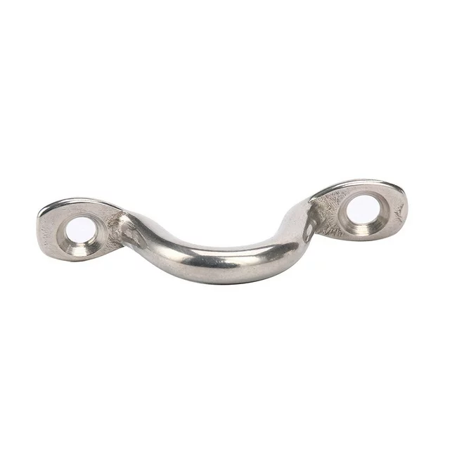 10 Pc Marine Stainless Steel 5mm Top Wire Eye Pad Straps Loop Boat Plate Oblong Ring