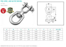 T316 Stainless Steel Drop Forged Mil Spec Jaw & Eye Marine Morring Swivels